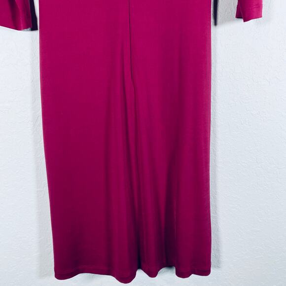 David Meister Women V-Neck Stretch Ruched Cocktail Dress 3/4 sleeve Pink Sz 4 SM - Picture 13 of 14